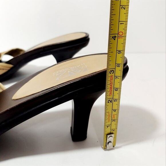 A2 by AEROSOLES Women's Size 9.5 Slip-On Sandals Tan Brown Buckle Slip On Heel - Picture 5 of 8